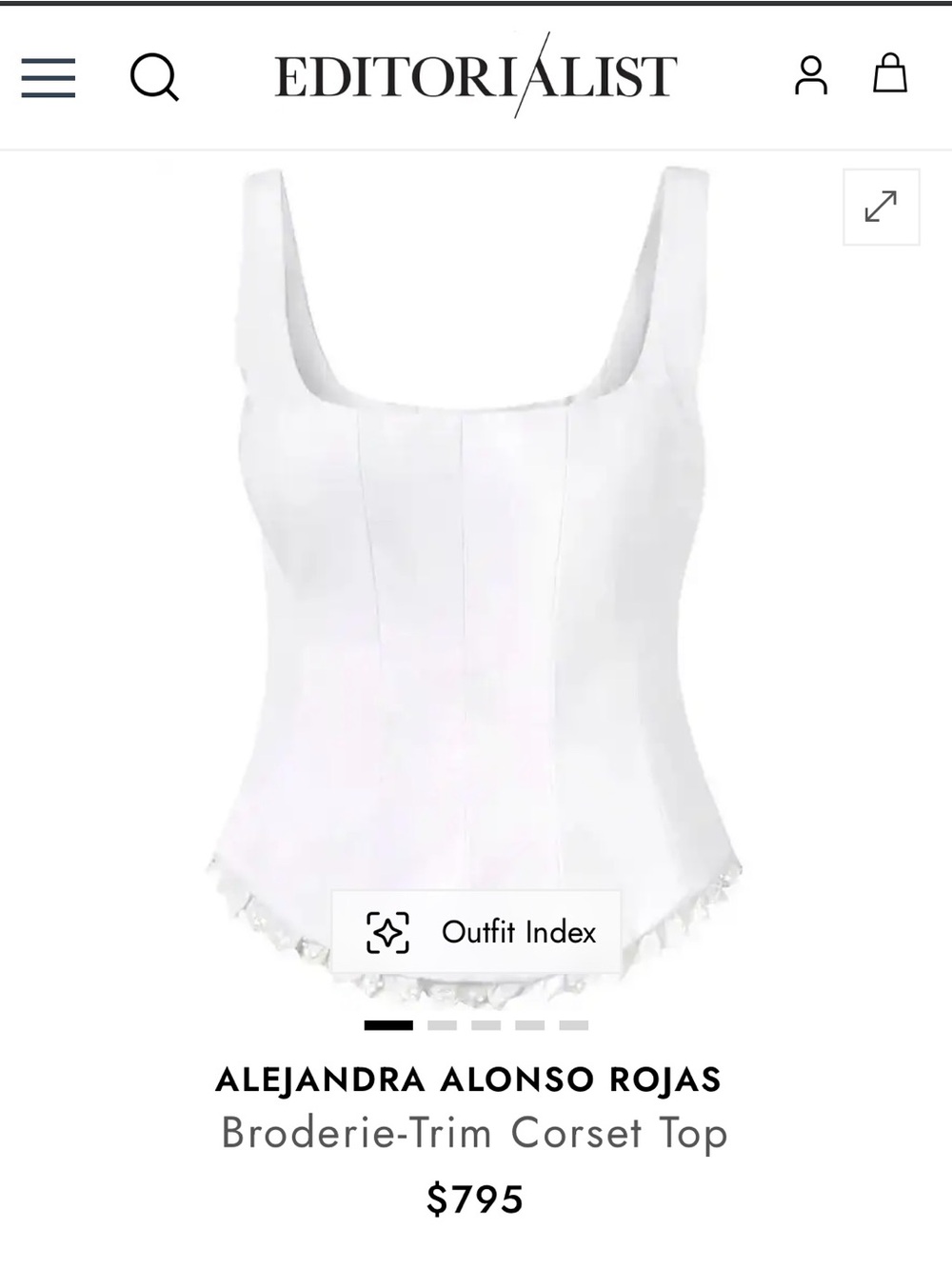 NWT Alejandra Rojas Corset White Broderie Trim